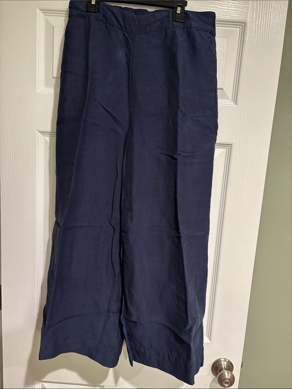 Halston wide legged linen pants.